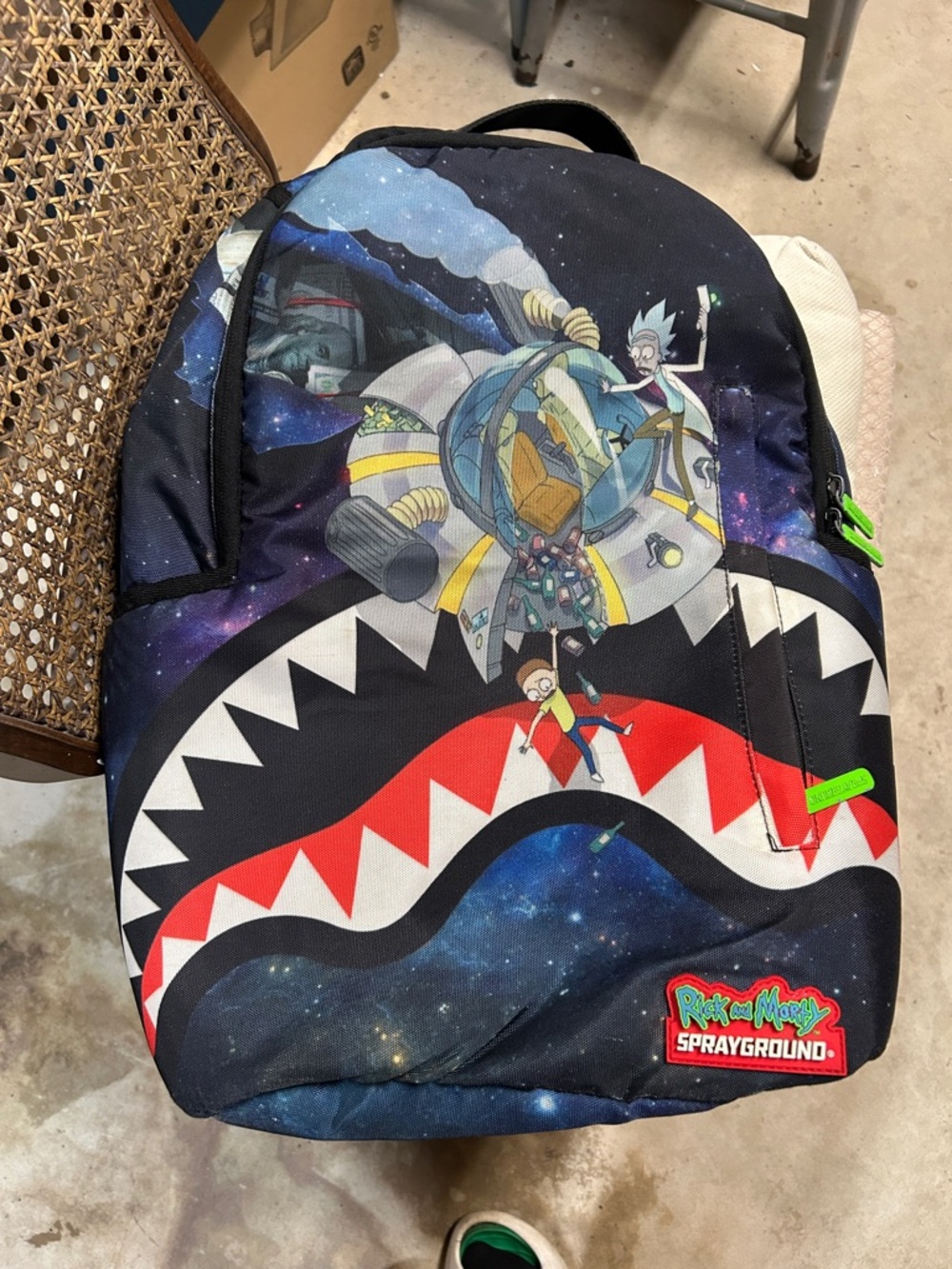 Sprayground Rick and Morty Galaxy Shark-Mouth Backpack - limited edition